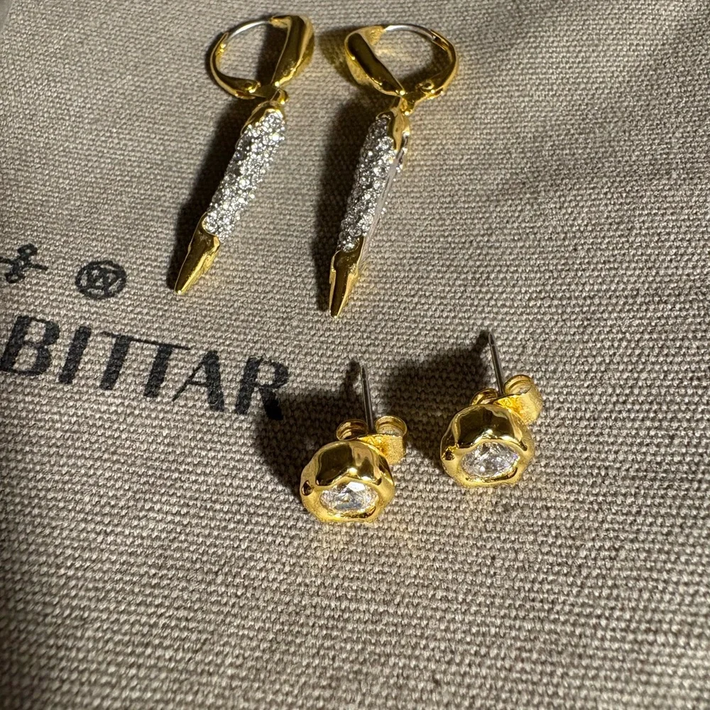 Alexis Bittar TWO pair earrings - Picture 1 of 7